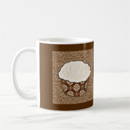 ココナッツカップケーキ日本の、渦巻き背景 コーヒーマグカップ