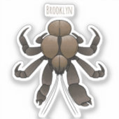 ココナッツカニ漫画イラストレーション シール (正面)