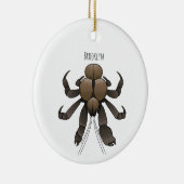 ココナッツカニ漫画イラストレーション セラミックオーナメント (右)