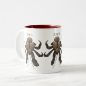 ココナッツカニ漫画イラストレーション ツートーンマグカップ (正面左)