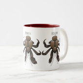 ココナッツカニ漫画イラストレーション ツートーンマグカップ (正面右)