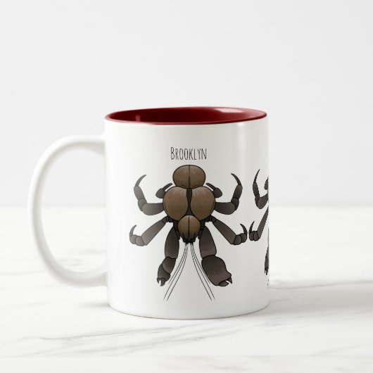 ココナッツカニ漫画イラストレーション ツートーンマグカップ (左)