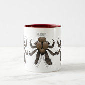 ココナッツカニ漫画イラストレーション ツートーンマグカップ (中央)