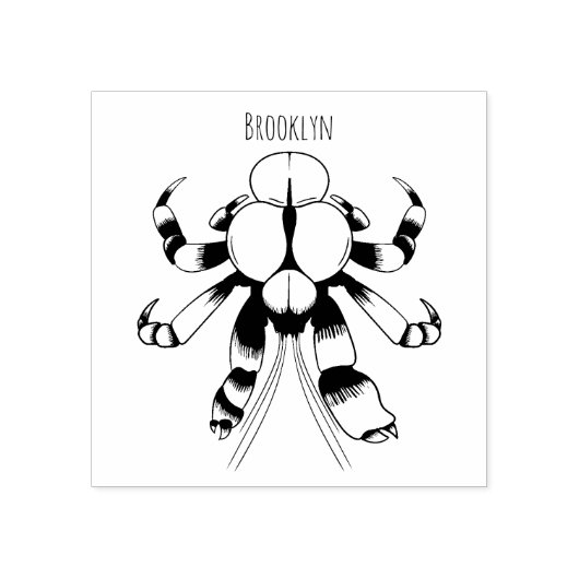 ココナッツカニ漫画イラストレーション ラバースタンプ (インプリント)