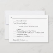 ココナッツコーラル&ホワイトフローラウィミールRSVPカード 出欠カード (裏面)