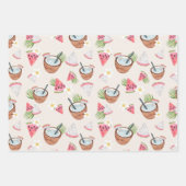 ココナッツスイカスムージー包装紙 ラッピングペーパーシート (正面3)