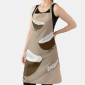 ココナッツタンホワイトブラウンフルーツフード漫画 エプロン (インサイチュ)