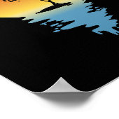 ココナッツツリーと滴下サンセットアイランド ポスター (角)