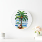 ココナッツツリートロピカルアイランド ラージ壁時計 (ホーム)