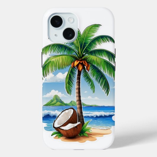 ココナッツツリートロピカルアイランド Case-Mate iPhoneケース (裏面)