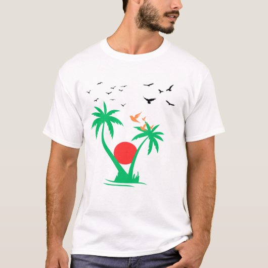 ココナッツツリーTシャツデザイン Tシャツ (正面)