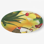 ココナッツティキバールアウ（ハワイ式宴会）トロピカル紙プレート ペーパープレート (アングル)