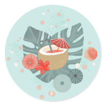 ココナッツドリンクとビーチグリーンリー