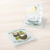 ココナッツドリンクティキバーガラスコースター ガラスコースター (アングル)