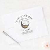 ココナッツバニラホームメイド成分系タイポグラフィ ラウンドシール (封筒)