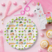 ココナッツパターンと夏のシームレス ペーパープレート (パーティー)