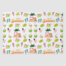 ココナッツパターンと夏のシームレス 薄葉紙