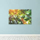 ココナッツパームツリーズオンビーチ キャンバスプリント (インサイチュ (ウッドフロア))