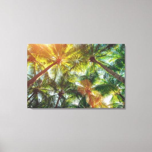 ココナッツパームツリーズオンビーチ キャンバスプリント (正面)