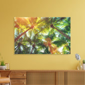 ココナッツパームツリーズオンビーチ キャンバスプリント (インサイチュ (リビング))