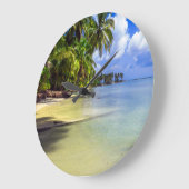 ココナッツパームツリートロピカルアイランド ラージ壁時計 (傾斜)