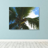 ココナッツパームツリートロピカル自然 キャンバスプリント (インサイチュ (ウッドフロア))
