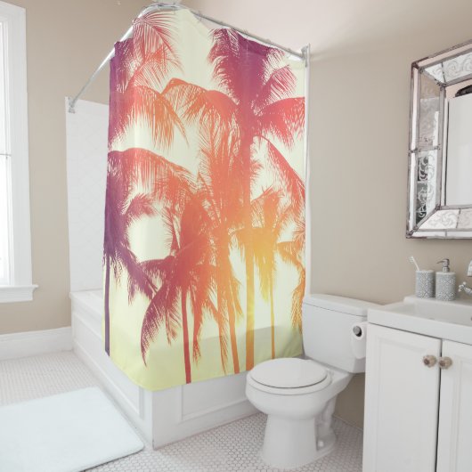ココナッツビーチ:ヴィンテージ熱帯暖かさ。 シャワーカーテン (インサイチュ)