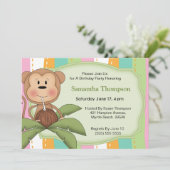 ココナッツモンキー誕生日招待状 招待状 (スタンド正面)