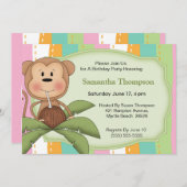 ココナッツモンキー誕生日招待状 招待状 (正面/裏面)