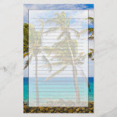 ココナッツヤシの木(Cocos nucifera)が揺れる 便箋 (正面)