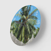 ココナッツヤシ ラウンド壁時計 (傾斜)