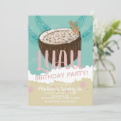 ココナッツルアウ(ハワイ式宴会)トロピカルバースデーパーティー 招待状 (スタンド正面)