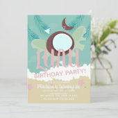 ココナッツルアウ（ハワイ式宴会）トロピカルバースデーパーティー 招待状 (スタンド正面)