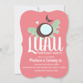 ココナッツルアウ（ハワイ式宴会）トロピカルバースデーパーティー 招待状 (正面)