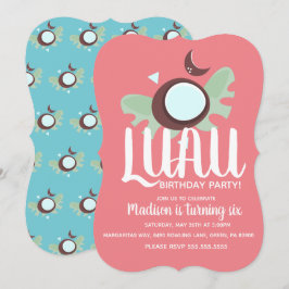 ココナッツルアウ（ハワイ式宴会）トロピカルバースデーパーティー 招待状