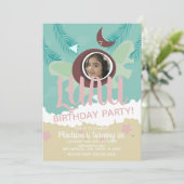 ココナッツルアウ(ハワイ式宴会)フォトトロピカルバースデーパーティー 招待状 (スタンド正面)