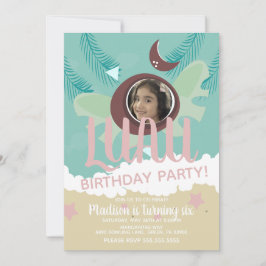 ココナッツルアウ（ハワイ式宴会）フォトトロピカルバースデーパーティー 招待状