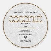 ココナッツ抽出物 パーソナライズ ボトル ラベル (正面)