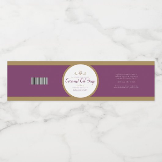 ココナッツ油ソープパープル金ゴールド製品ラベル ペットボトルラベル (シングルラベル)