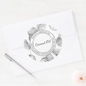 ココナッツ油モダンスケッチラベル ラウンドシール (封筒)