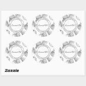 ココナッツ油モダンスケッチラベル ラウンドシール (シート)