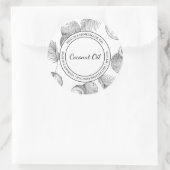 ココナッツ油モダンスケッチラベル ラウンドシール (バッグ)