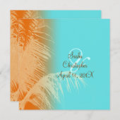 ココナッツ葉シルエット 招待状 (正面/裏面)