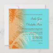 ココナッツ葉シルエット 招待状 (裏面)