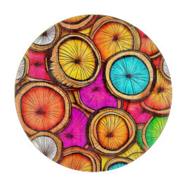 ココナッツ鮮やかスライス抽象デザイン カッティングボード