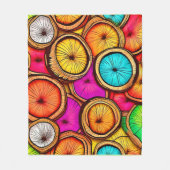 ココナッツ鮮やかスライス抽象デザイン フリースブランケット (正面)