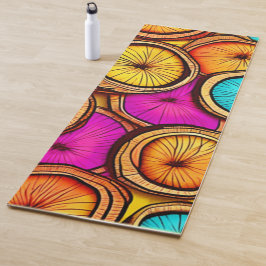 ココナッツ鮮やかスライス抽象デザイン ヨガマット