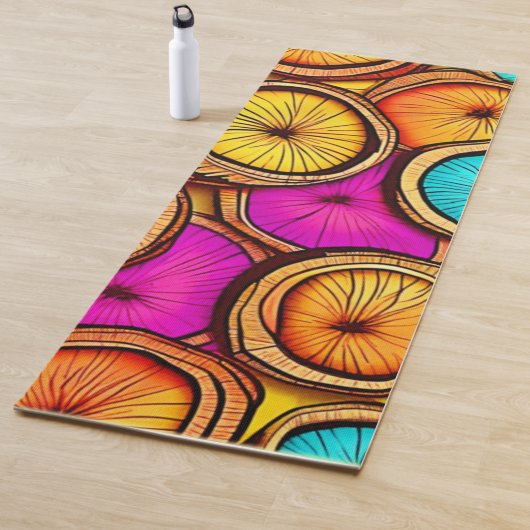 ココナッツ鮮やかスライス抽象デザイン ヨガマット (インサイチュ)