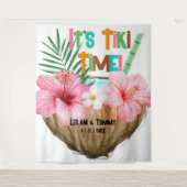 ココナッツ カクテル トロピカル ティキ カップル シャワー タペストリー (正面)