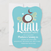 ココナッツ ルアウ トロピカル バースデー パーティー 招待状 (正面)
